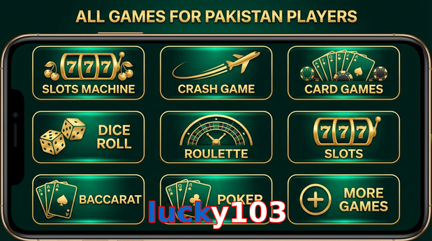 Main screen of Lucky103 games page for PK players